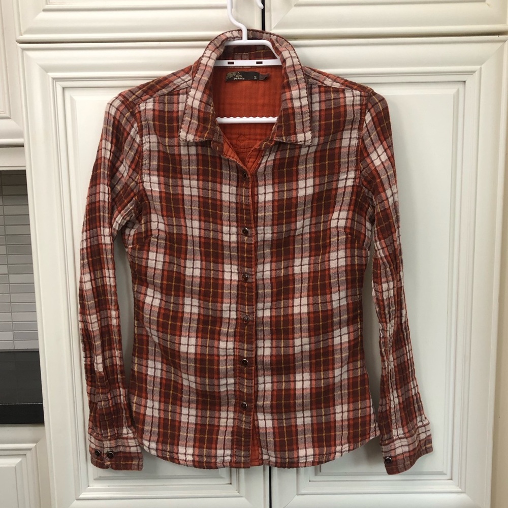 Prana women’s plaid button shirt